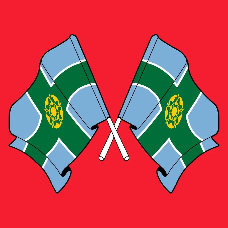 Derbyshire Flags Crossed