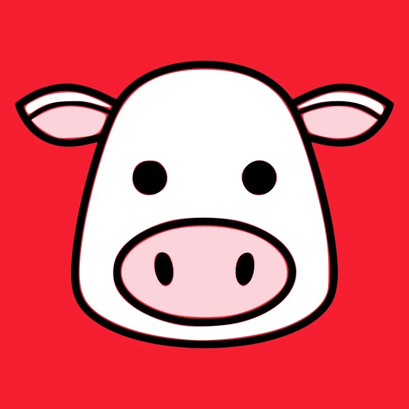 Cute Cow Head Face Comic Vector