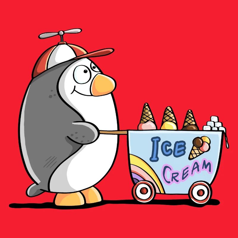 Pinguin Als Eisverkäufer - Eis