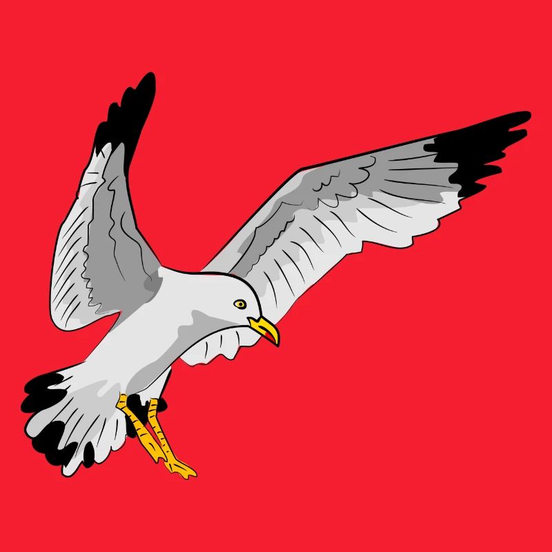 Stilvolle Seevogel Silhouette einer Möwe