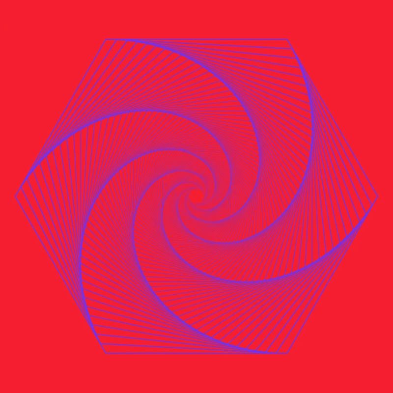 Spiral in hexagonal pattern