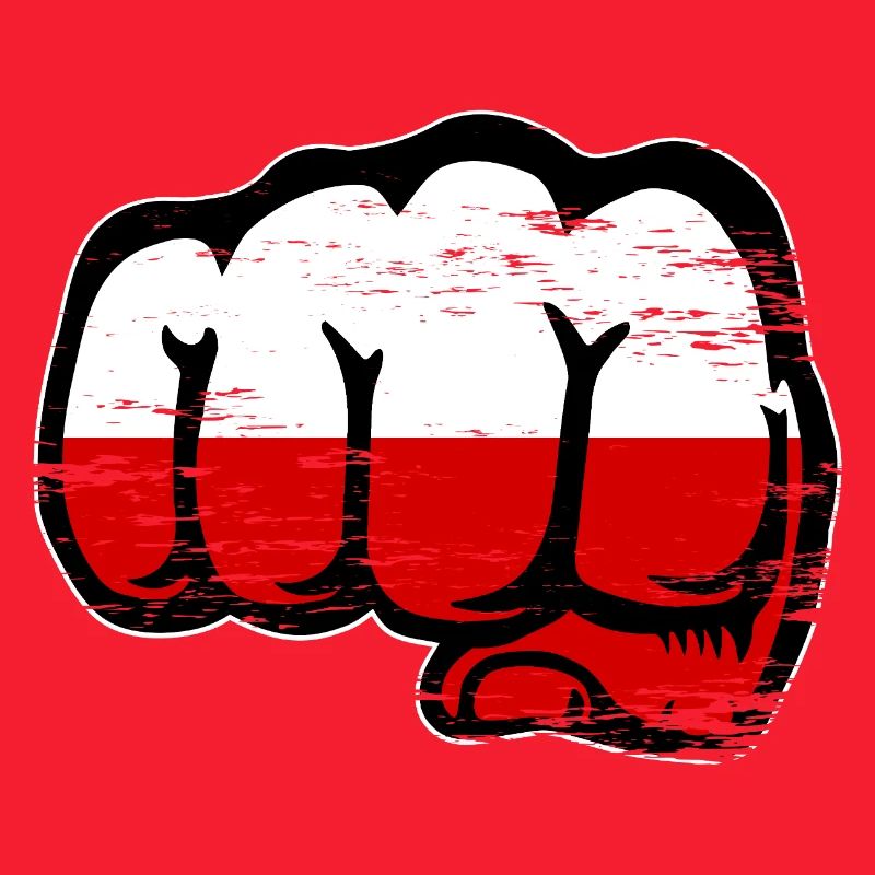 Poing du drapeau de la Pologne utilisé