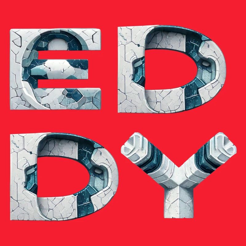 Eddy Cracked Glyphs