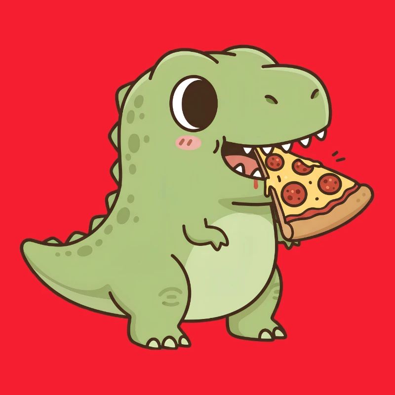 T-Rex eats pizza