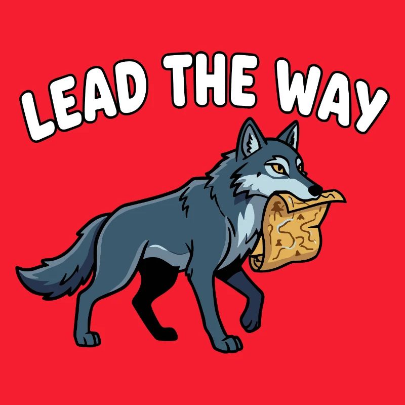 Lead the Way Wolf mit Pergament