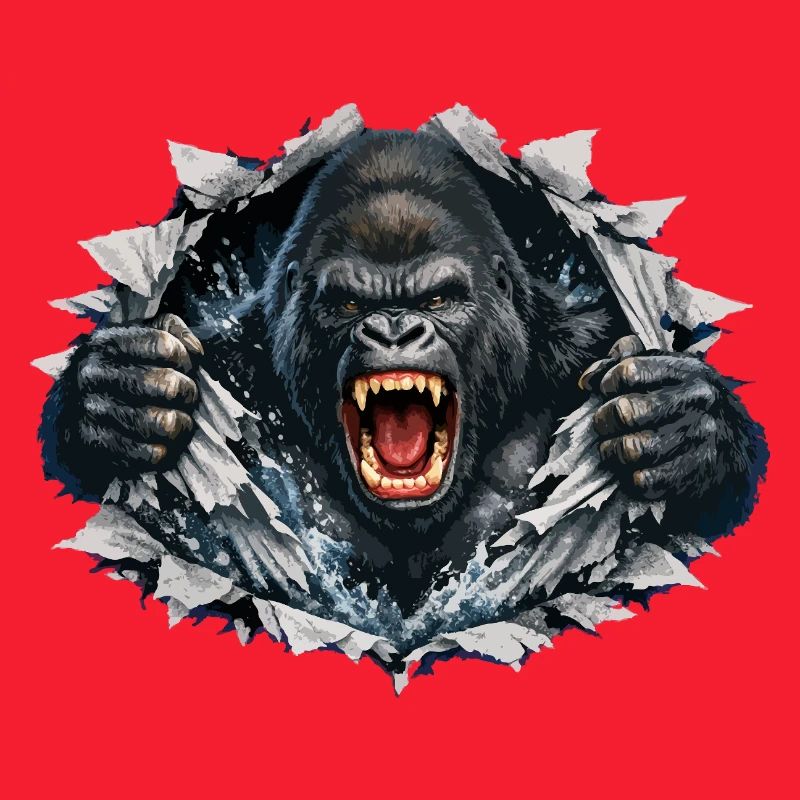 Gorilla bricht durch: Brüllende Kraft