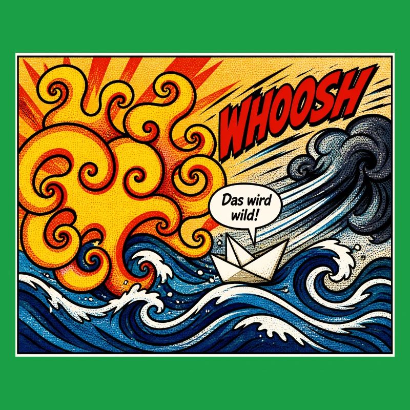 Retro Comic Papierboot - Das wird wild!