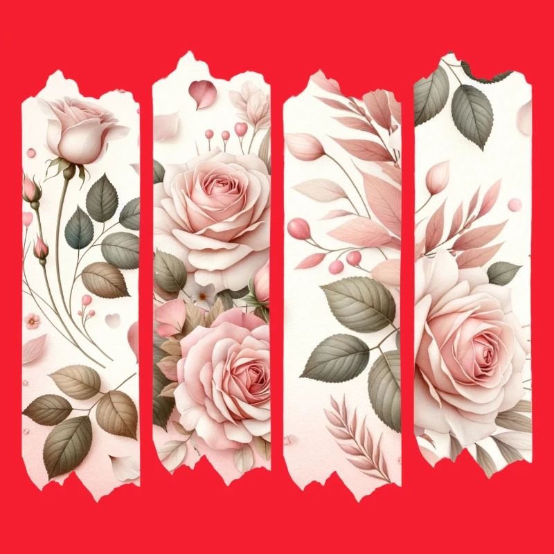 Rosenblüten Vier Panelen Rosa