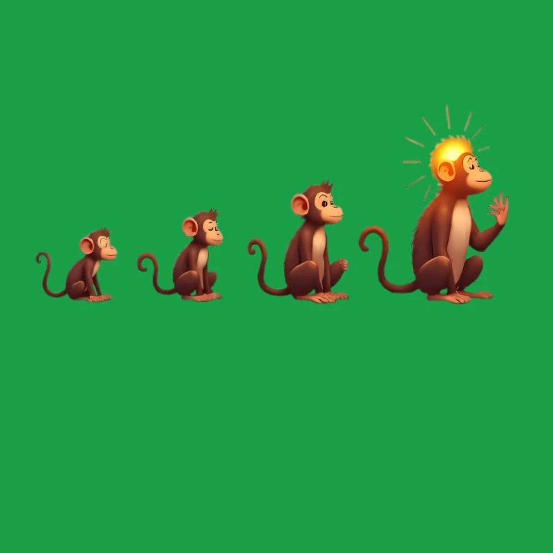 Evolution der Affen mit Sonnenkopf