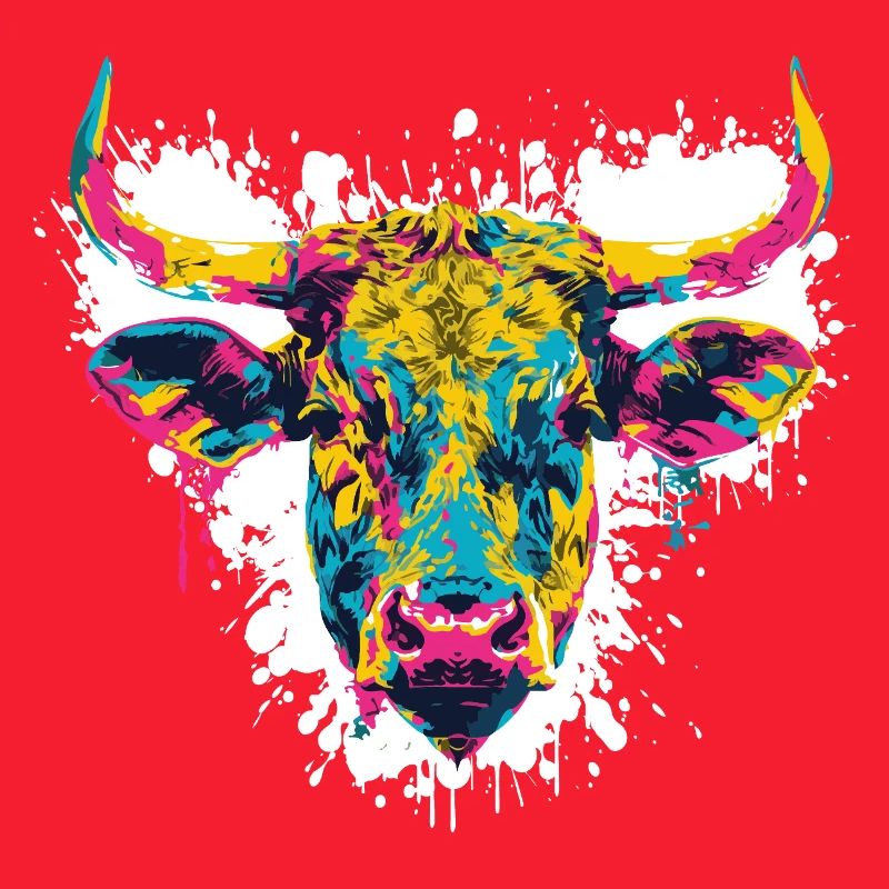 Cow Head Beef Paint Blobs