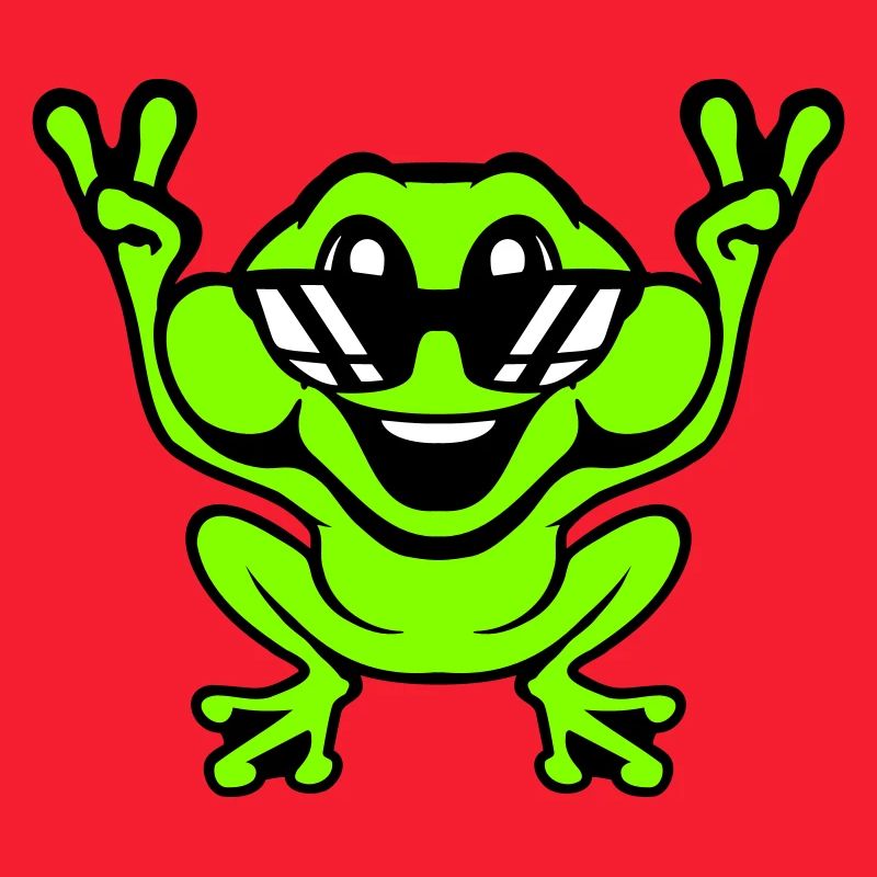 Frog Toad Cool Sunglasses Victory Peace Hands