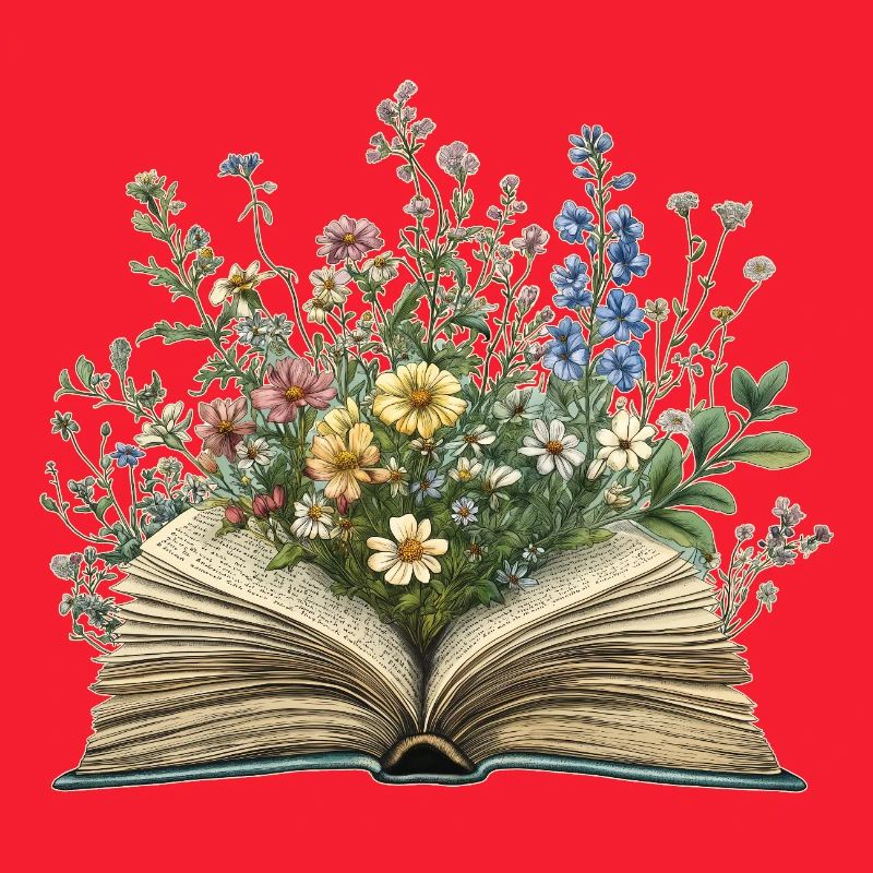 Buch mit Blumen