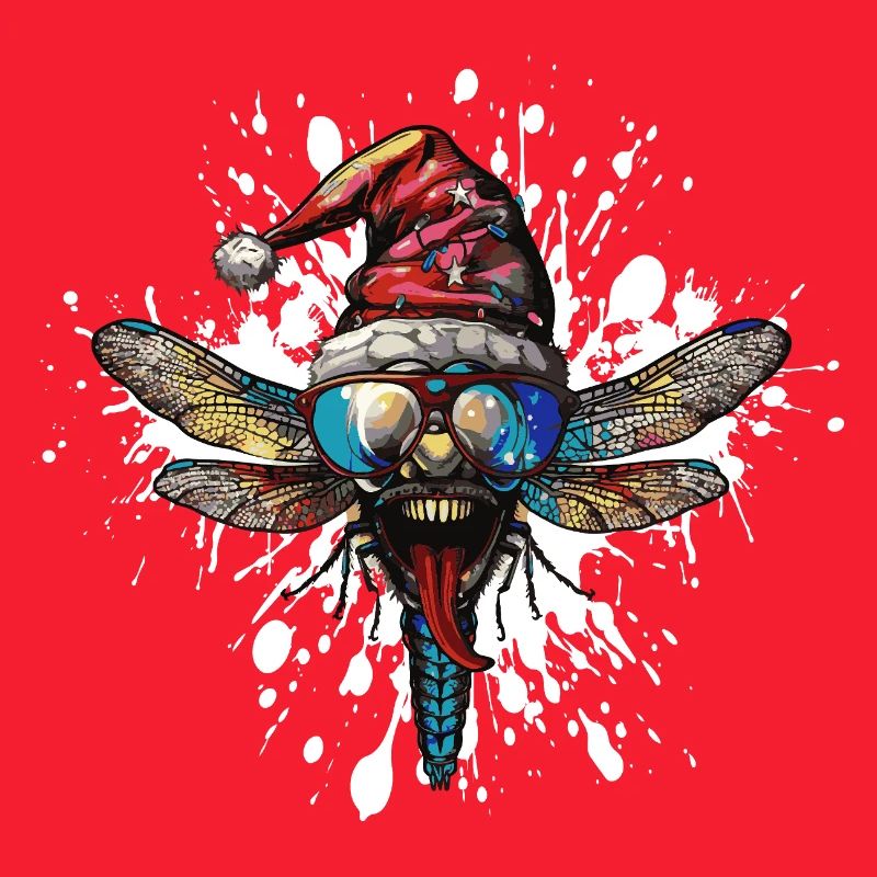 Libellule Noël drôle