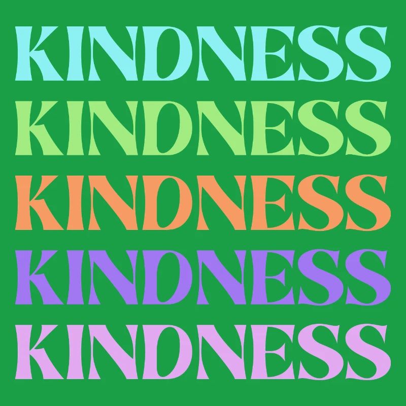 Freundlichkeit Regenbogen gestapelter Text