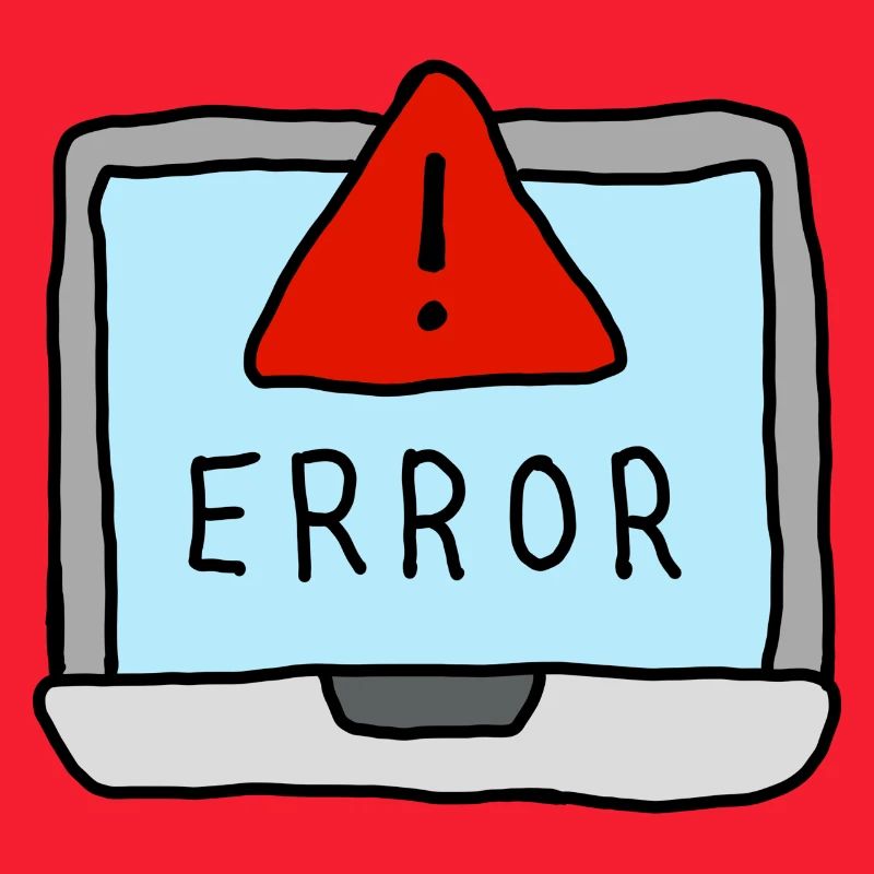 Laptop Error Warning Illustration