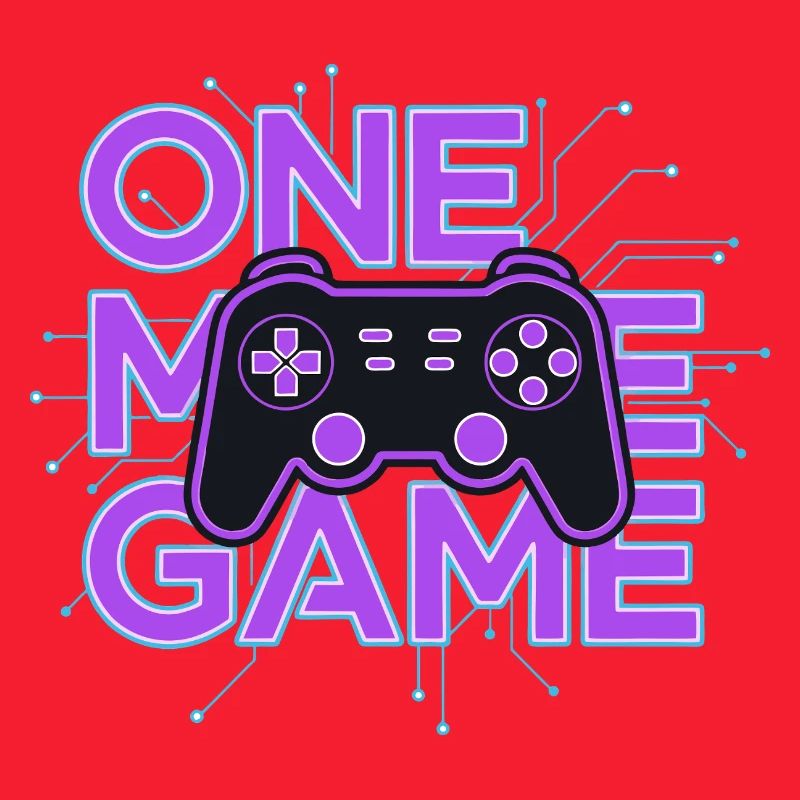 One Game Controller Neon Circuit