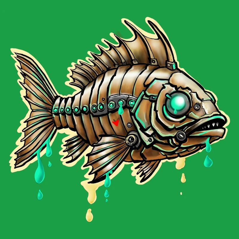 Cybernetic Steampunk Fish