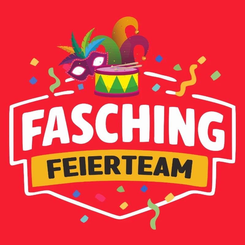 Fasching Feierteam Masken & Trommel