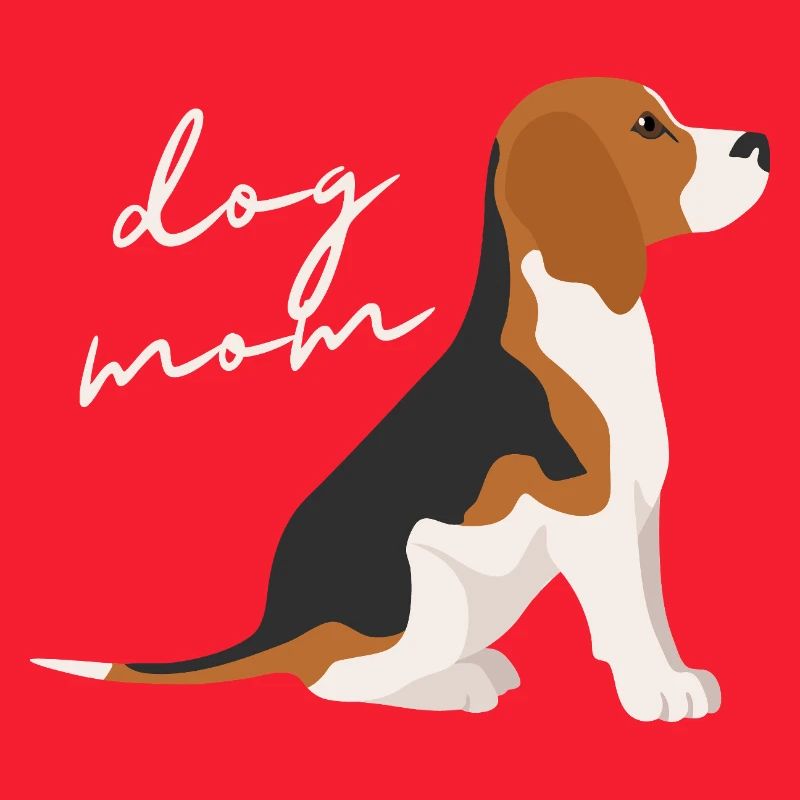 Beagle Mom Script Badge
