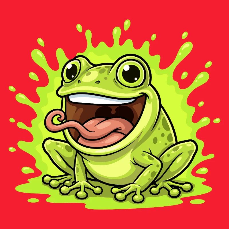 Lime Frog Splash Cartoon
