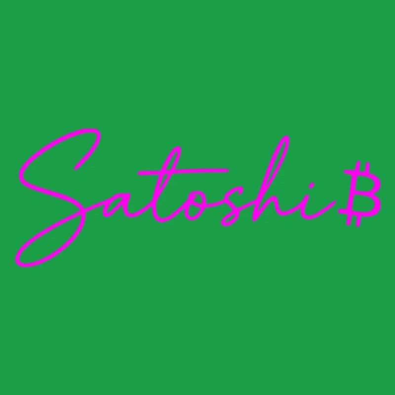Satoshi Neon Lettering Bitcoin Script Pink