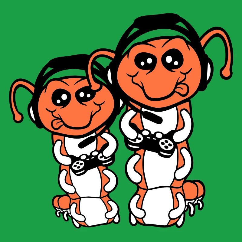 2 gamer caterpillar nerd gaming controller console game