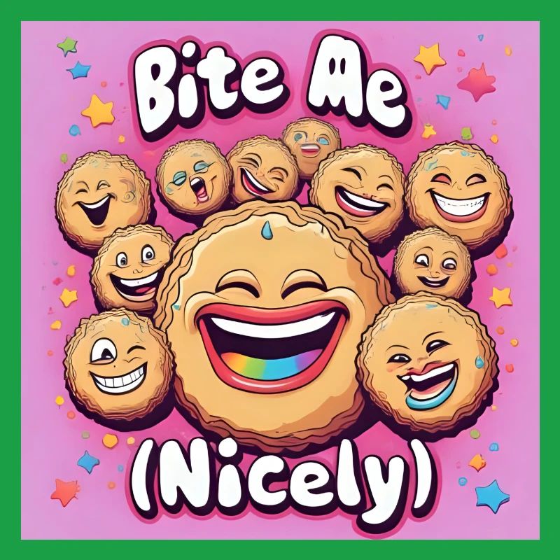 Bite Me Nicely Cookies Laugh Design