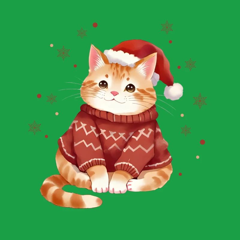 Conception de pull de Noël chat confortable