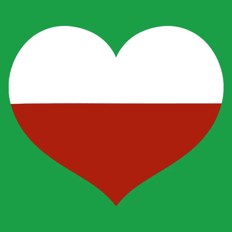 Emblème du drapeau du drapeau polonais en forme de cœur