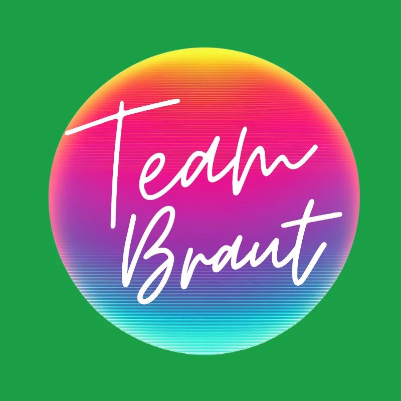 Team Bride! Cool Neon Circle Personalizable