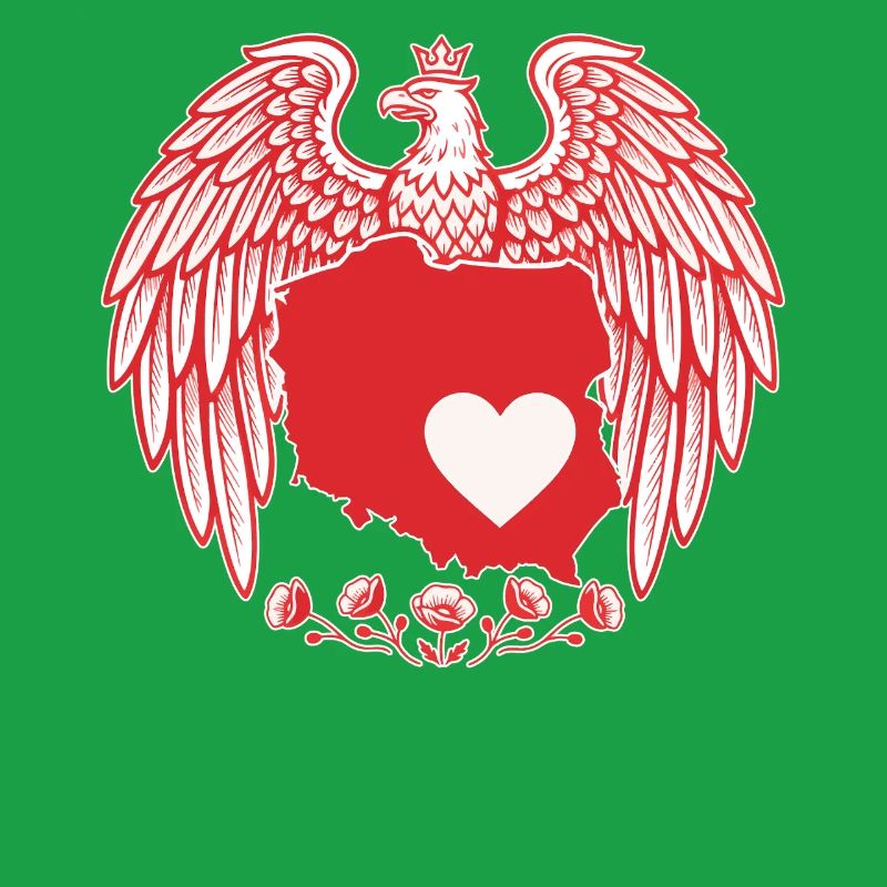 Polish Eagle Heart Map Design