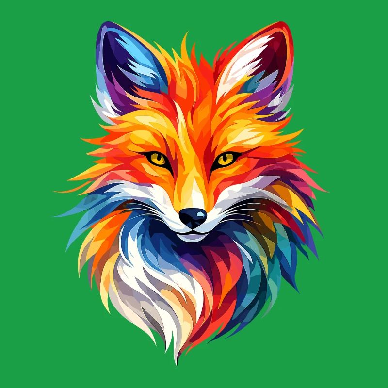 Colorful Fox Polygon Design – Modern Fox Art