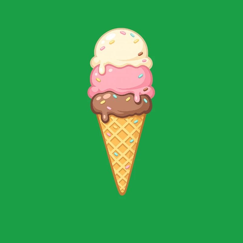 Dreischicht Eiscreme im Cone