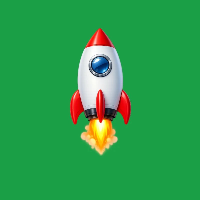 Cheerful Rocket Retro Design