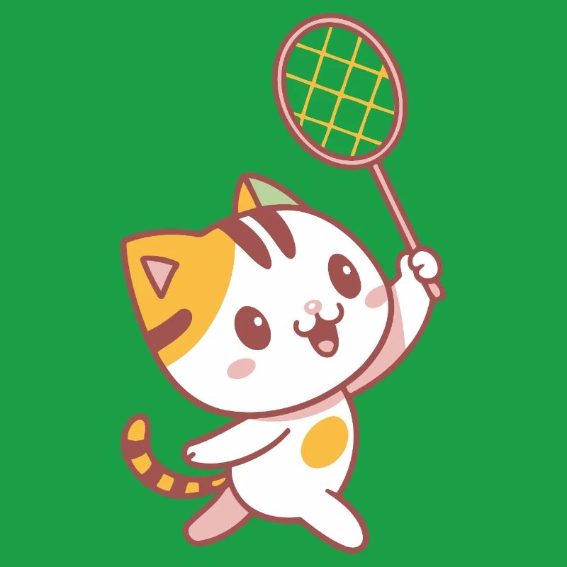 Happy Badminton Kitten