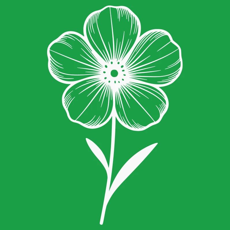 Fleur blanche graphique - variable de couleur