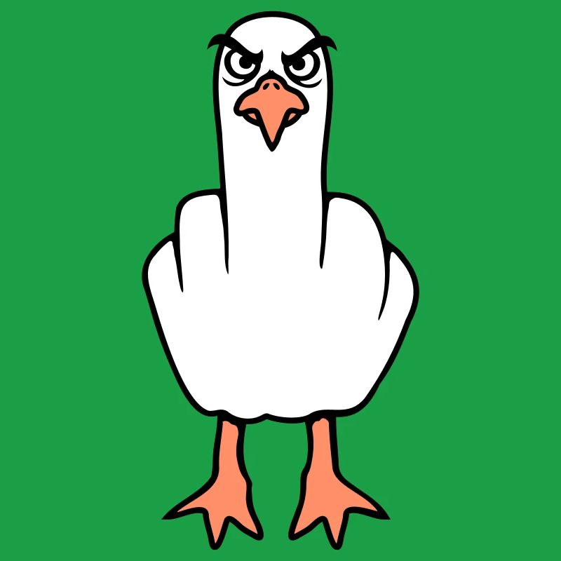 Seagull middle finger insult stinky finger naughty