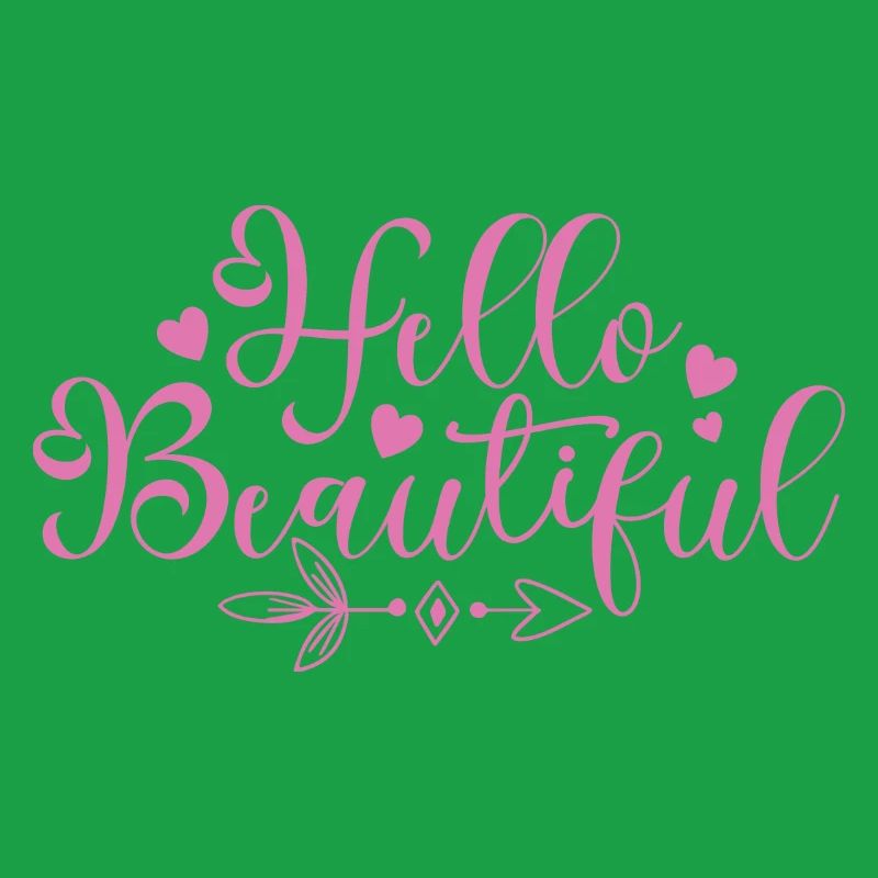 Bonjour Beautiful Script Hearts