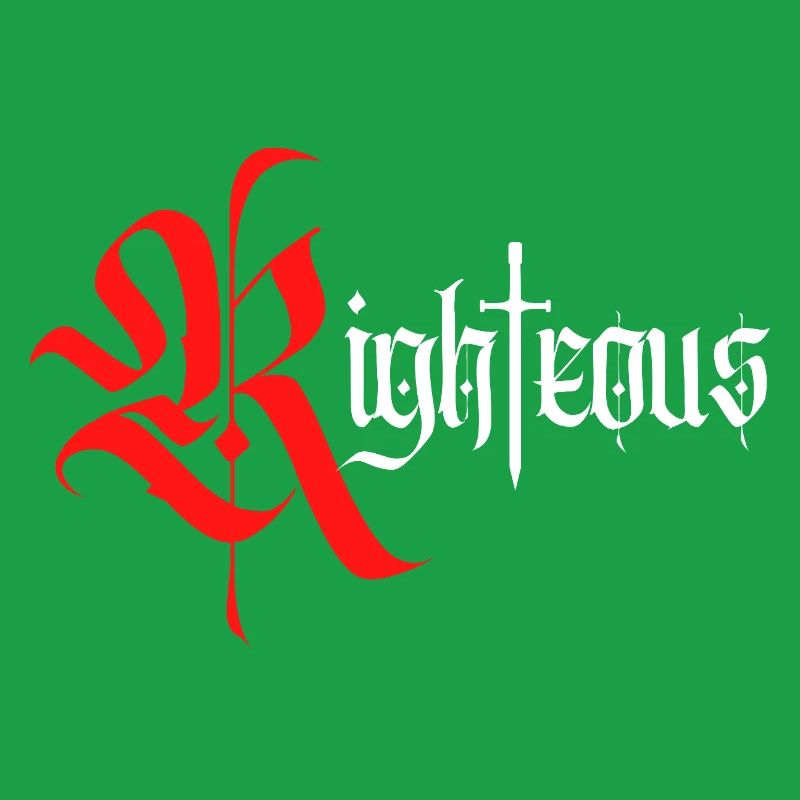 Gothic Righteous Design with Sword with white text