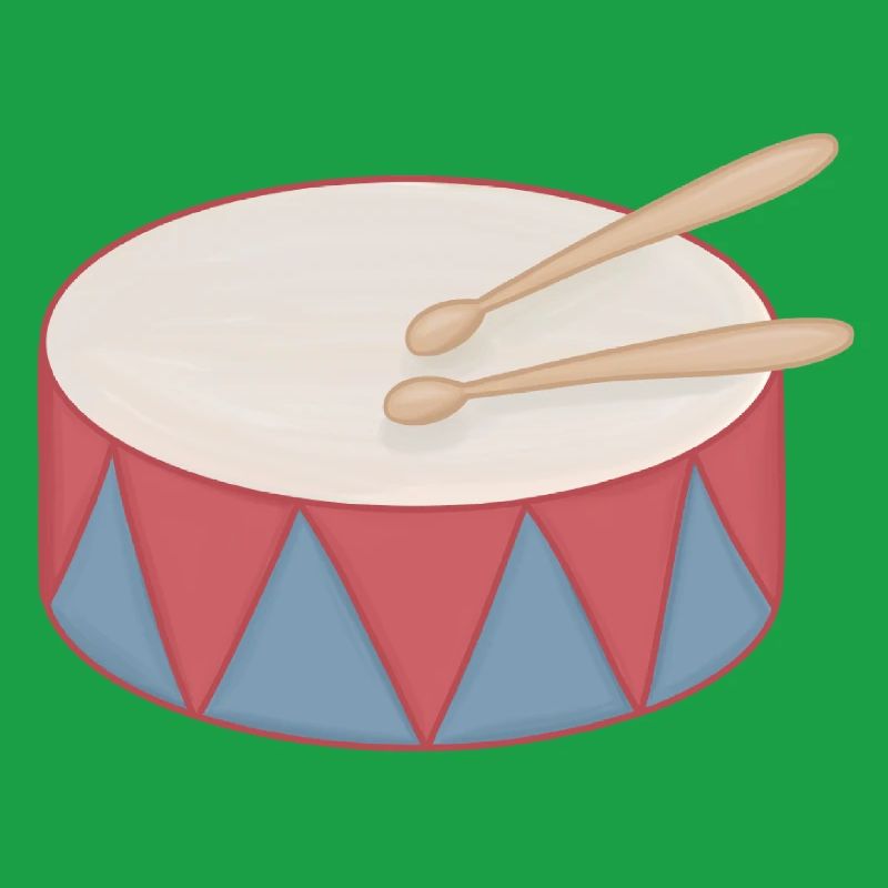 Cartoon Drum with Triangle Decor