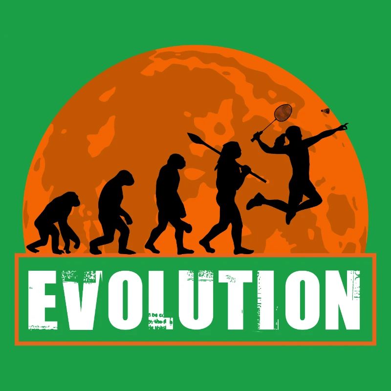Badminton Evolution Player Smash Racket Sport Art
