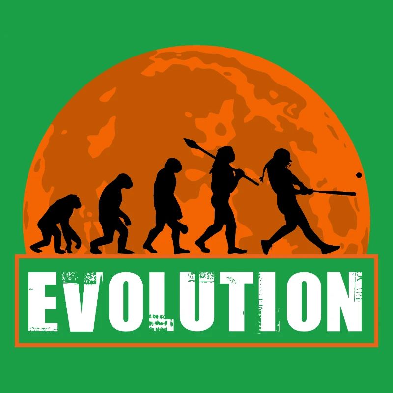 Baseball Softball Evolution Funny Player Gift Art