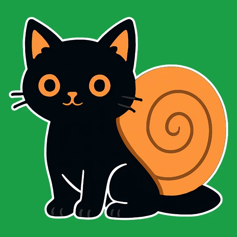 Silhouette de chat en orange
