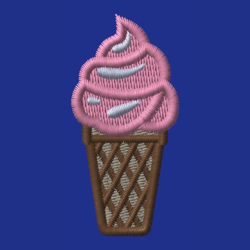 Embroidered soft ice cream