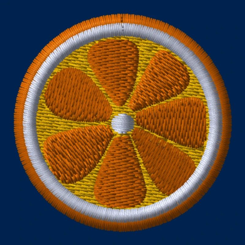 Orange embroidered