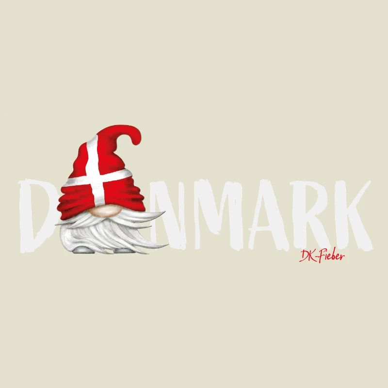 Danmark Lettrage Gnome Danemark Drapeau