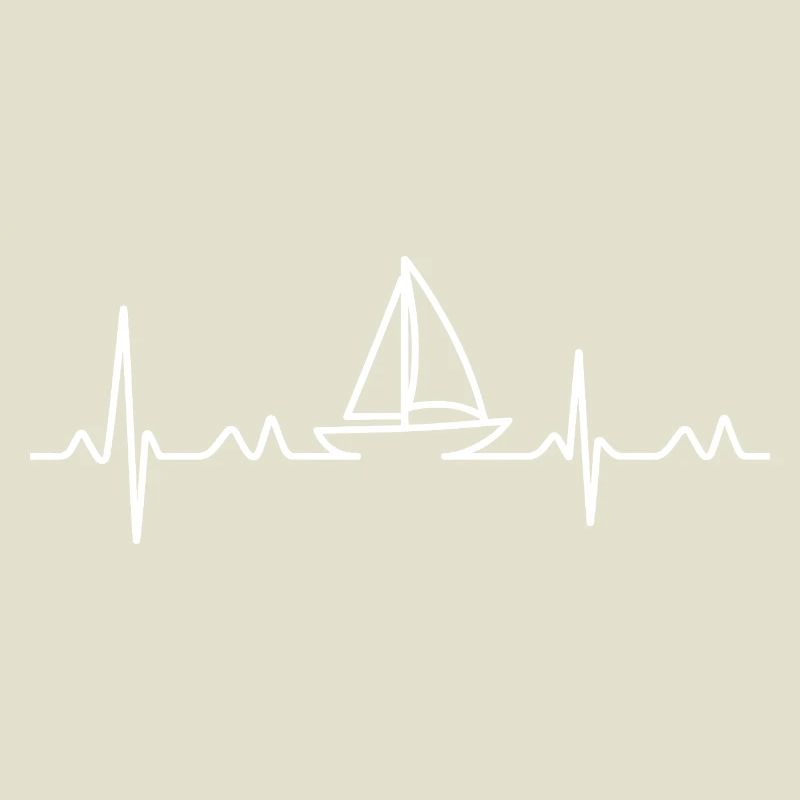 Herzschlag Segelboot Silhouette