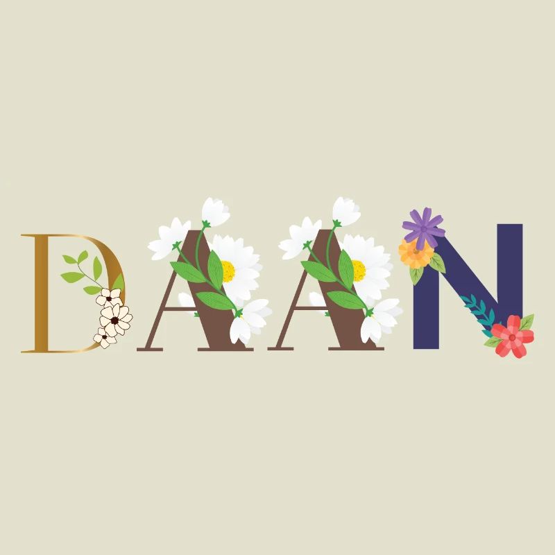 Nom DAAN décoré de fleurs