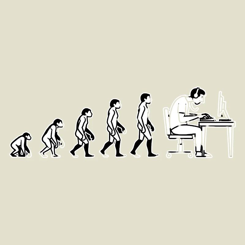 Evolution endet am Computer – Humor Design