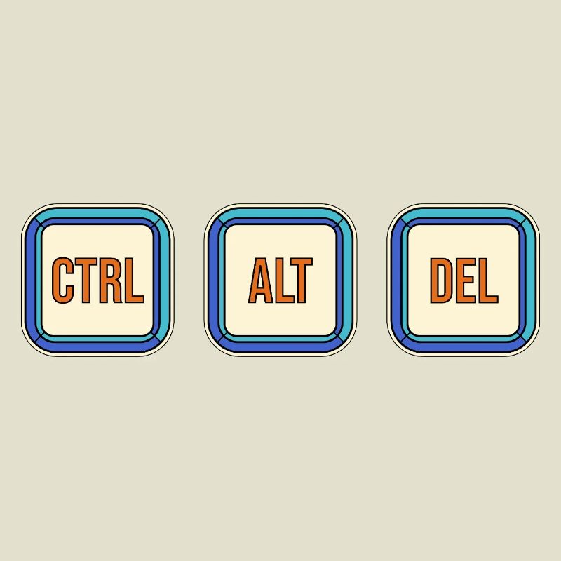 Touches de clavier rétro CTRL ALT DEL